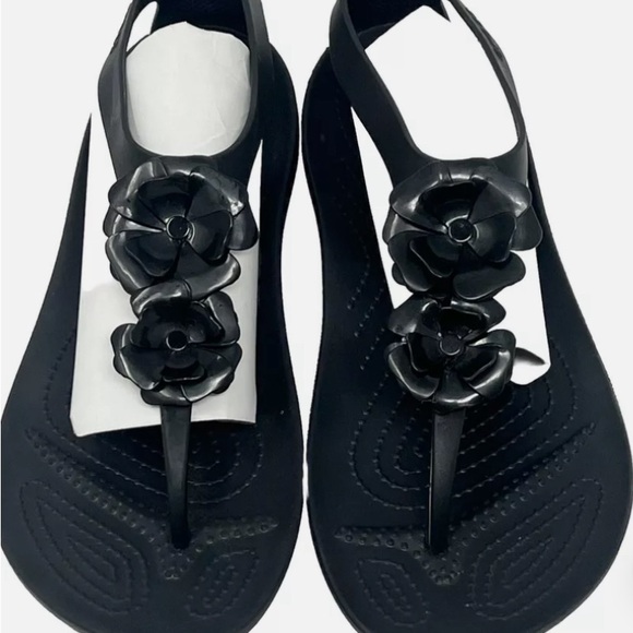 Crocs Serena embellished flower thong slingback size 10 - Picture 5 of 12